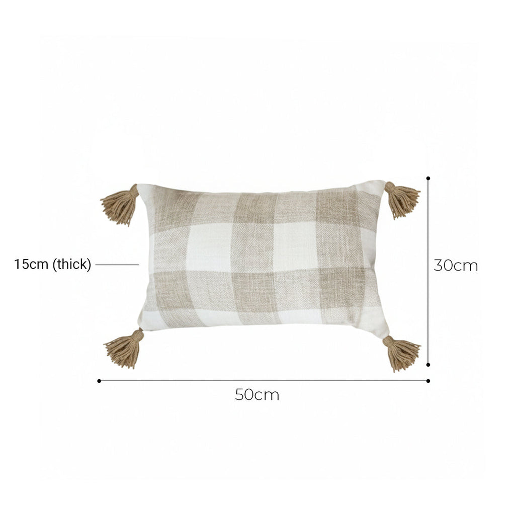 SOGA 2X 30CM Pillow Lumbar Cover Decorative Plaid Farmhouse Cushion Throw Pillow