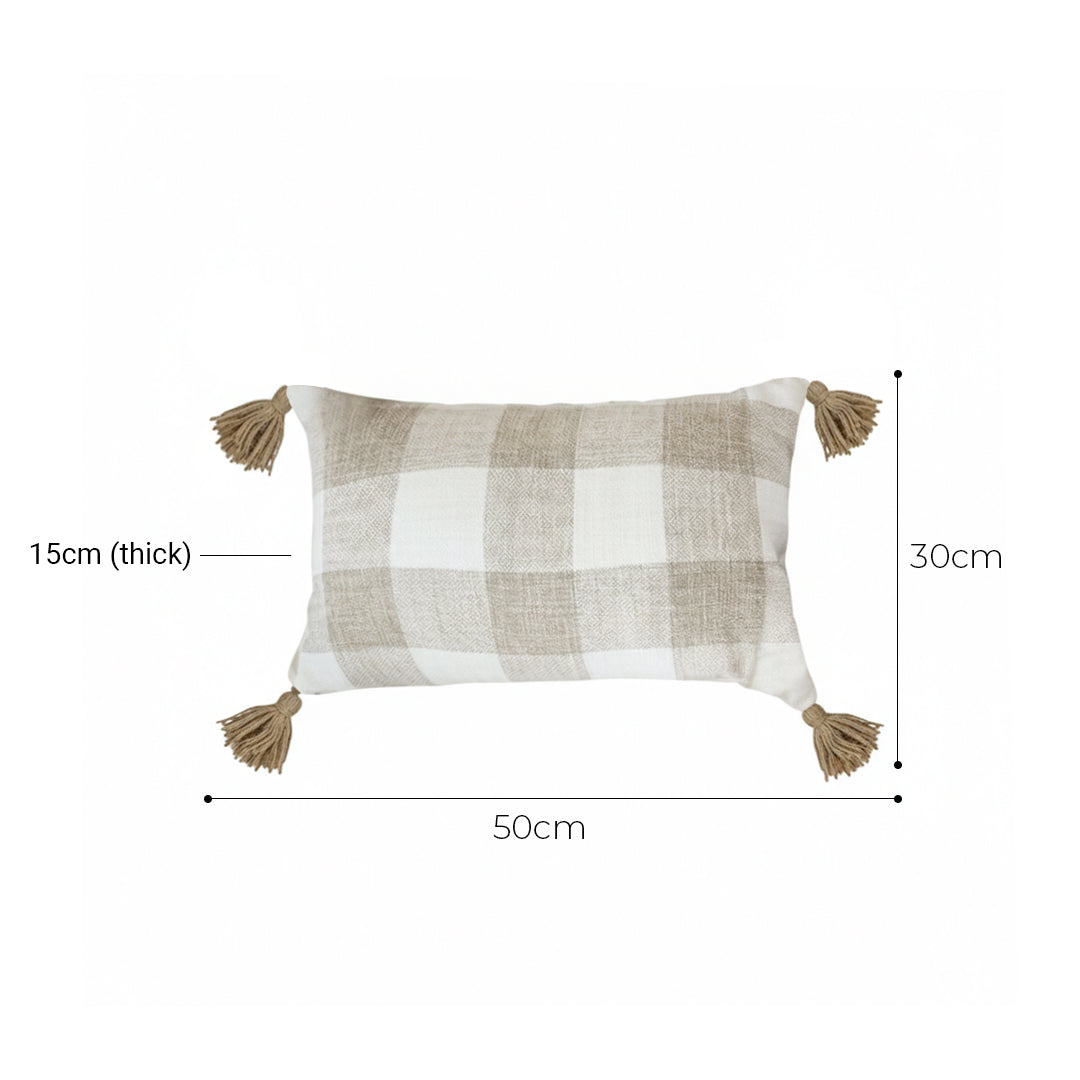 SOGA 2X 30CM Pillow Lumbar Cover Decorative Plaid Farmhouse Cushion Throw Pillow