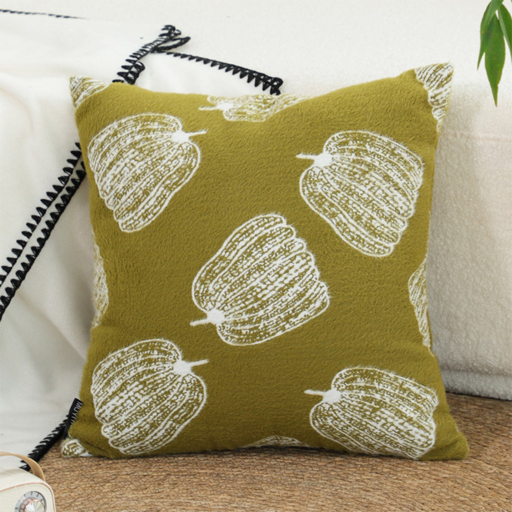 SOGA 50cm Throw Pillow Green Autumn Harvest Pumpkin Print Home Decor