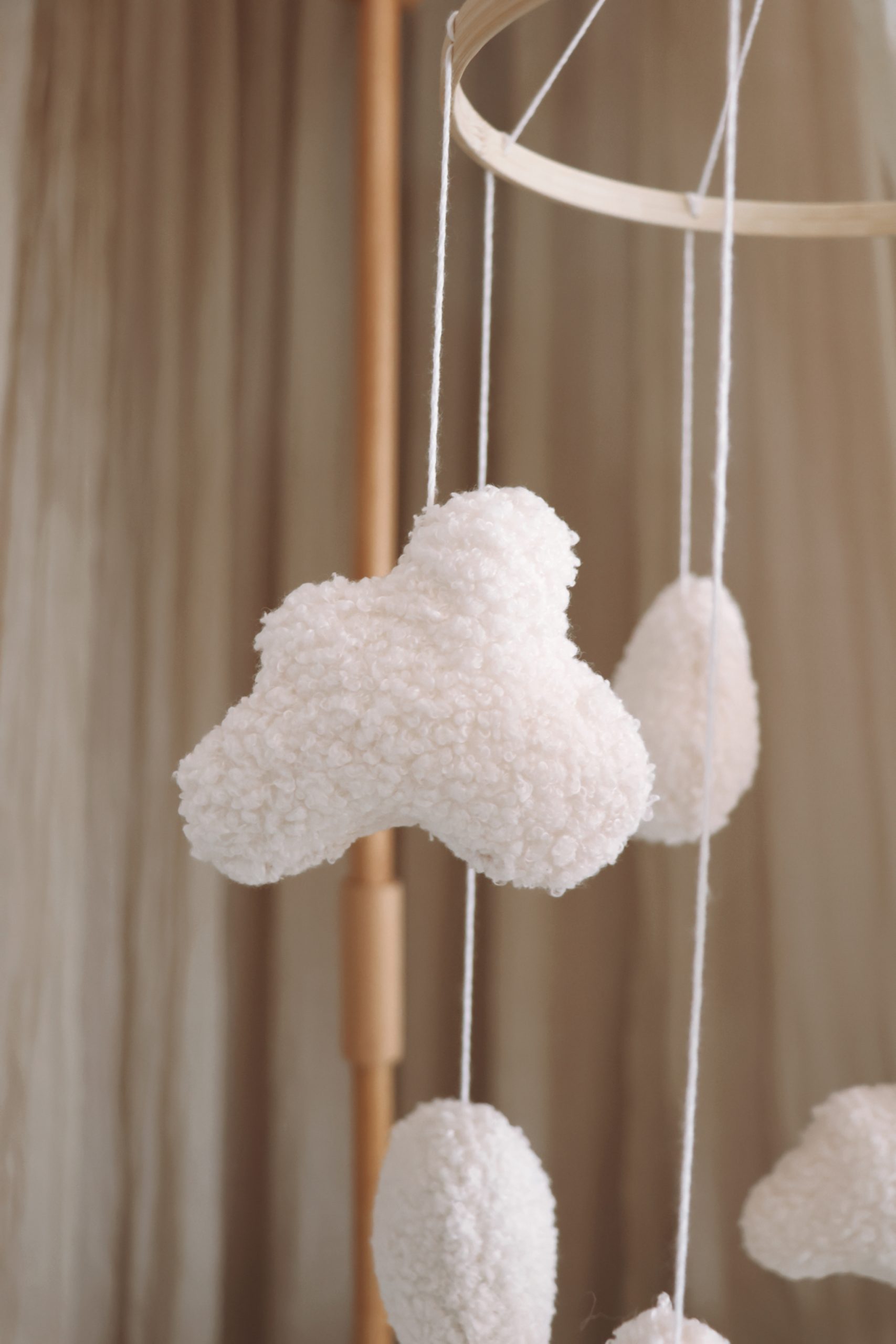 Handmade Boucle clouds white