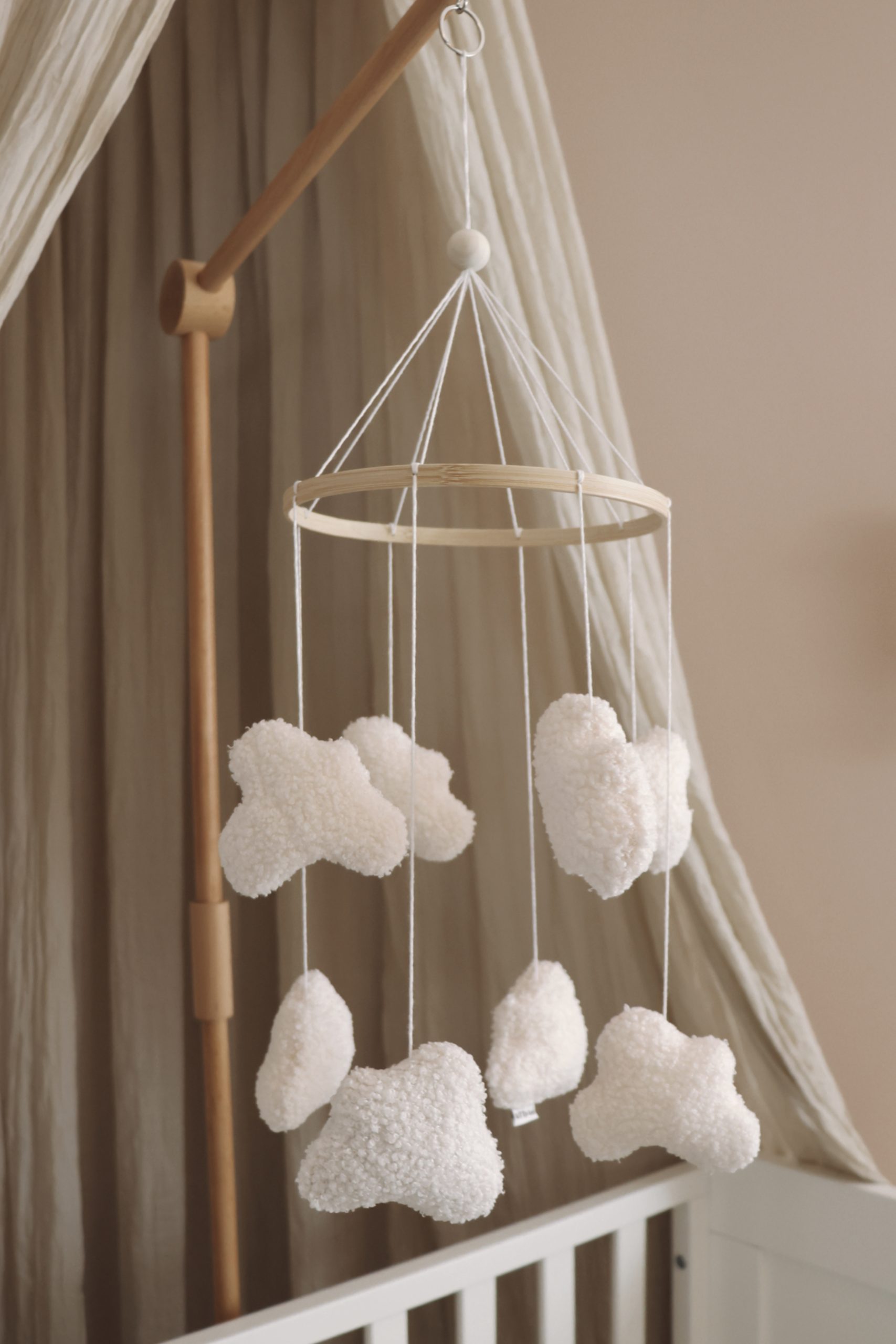 Handmade Boucle clouds white