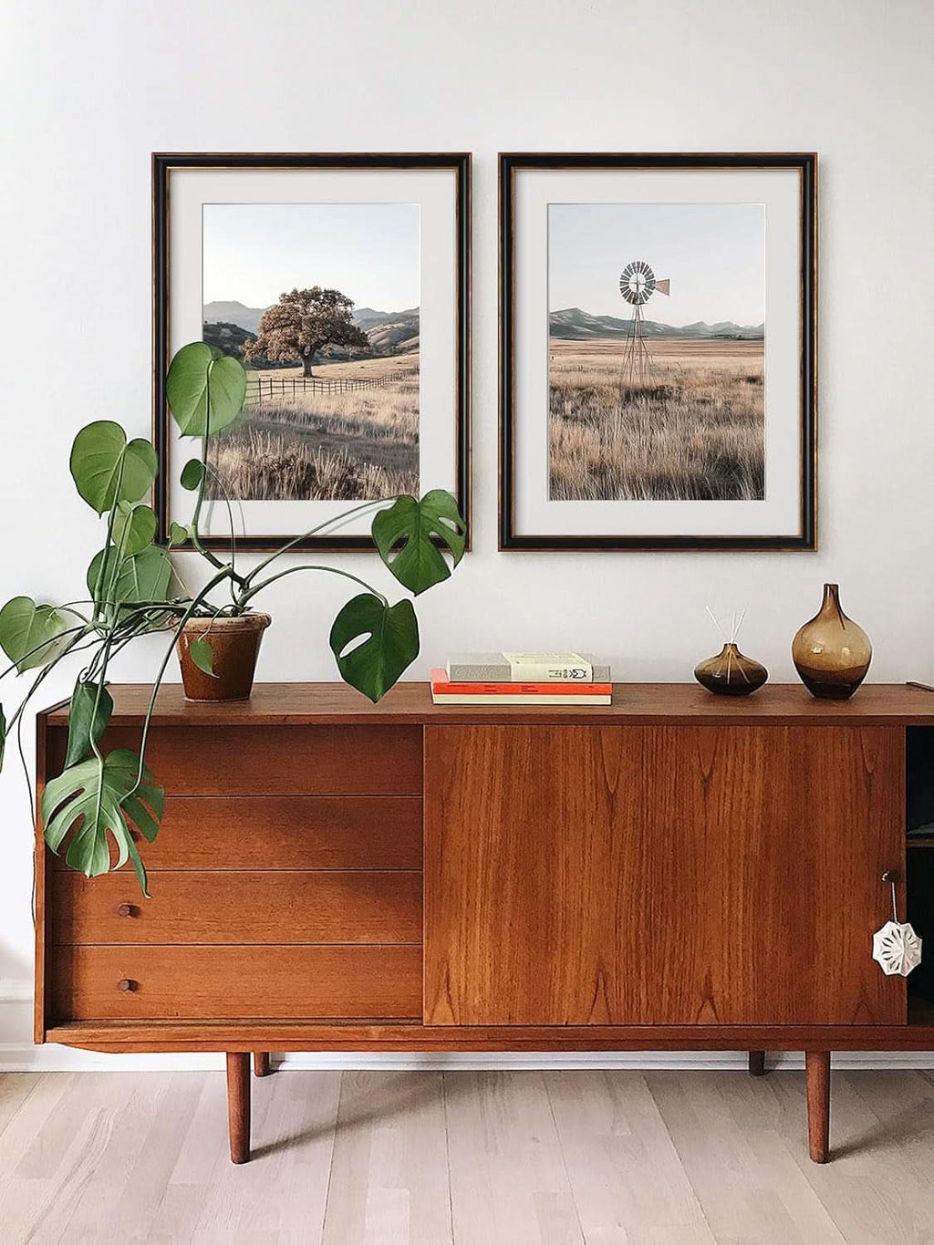 Framed Rustic Countryside Wall Art Set 16x20 Inches