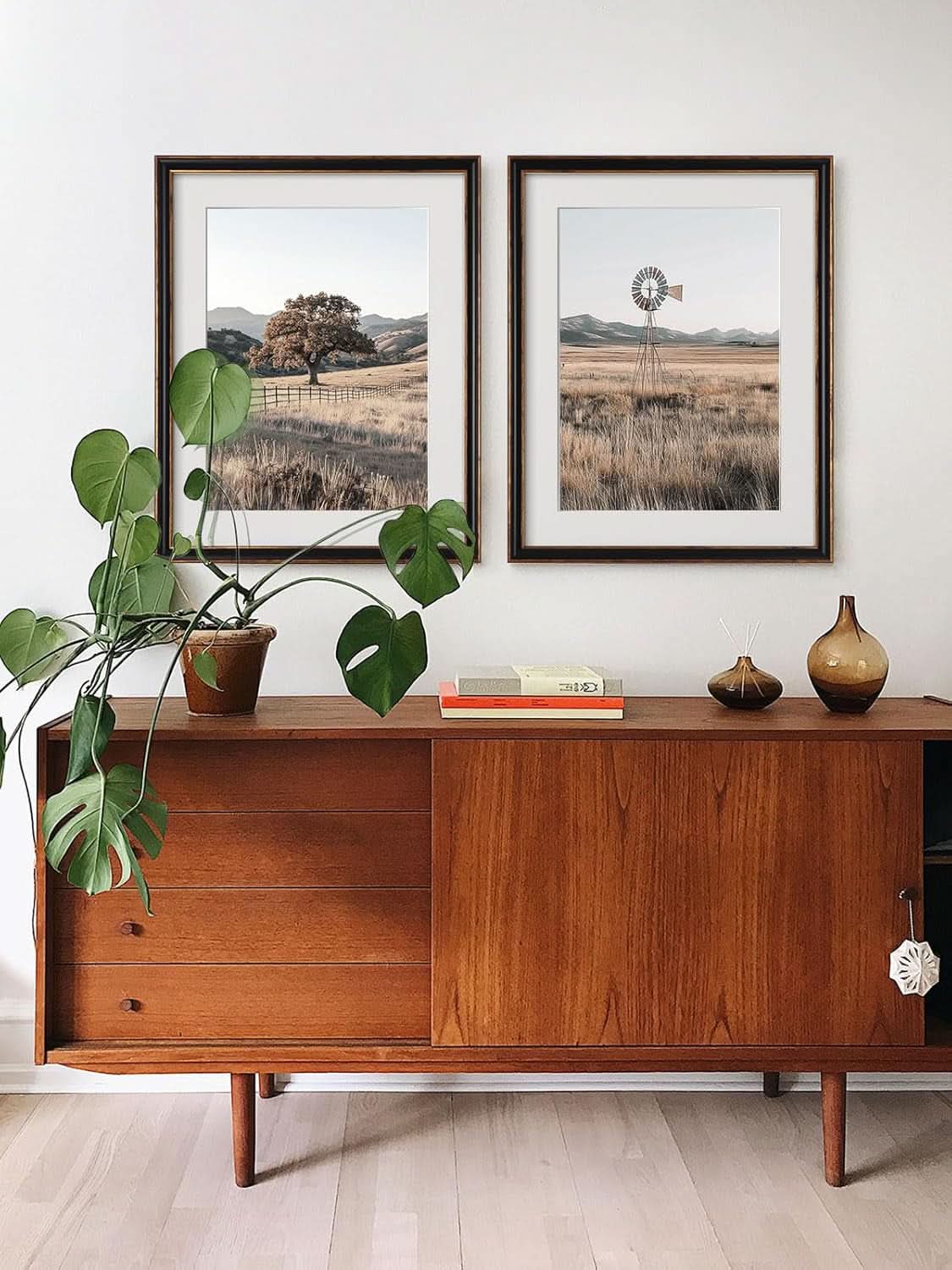 Framed Rustic Countryside Wall Art Set 16x20 Inches