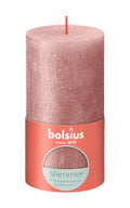 Bolsius rustic pillar candle 130 68 pink