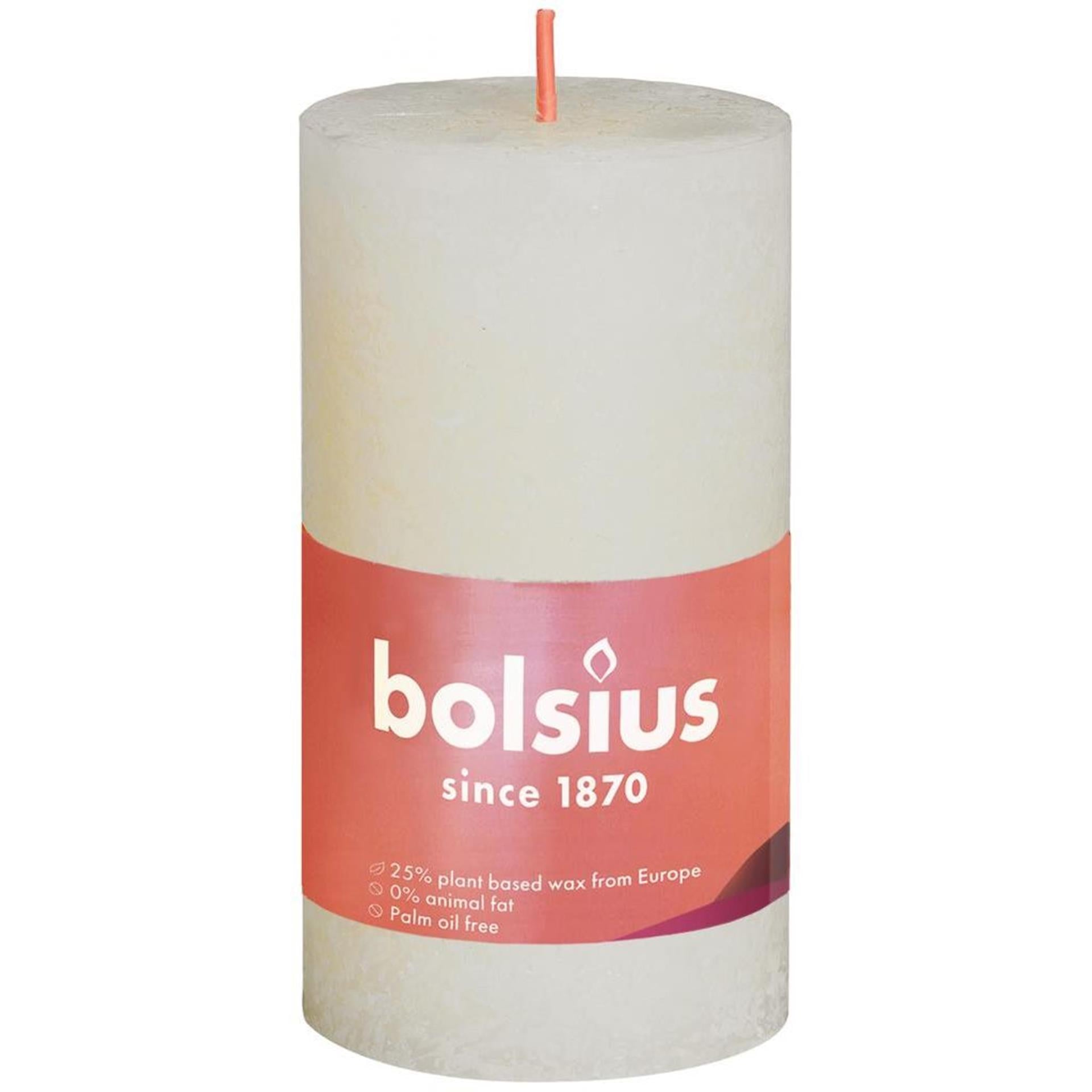 Bolsius rustic pillar candle 100 50 ivory