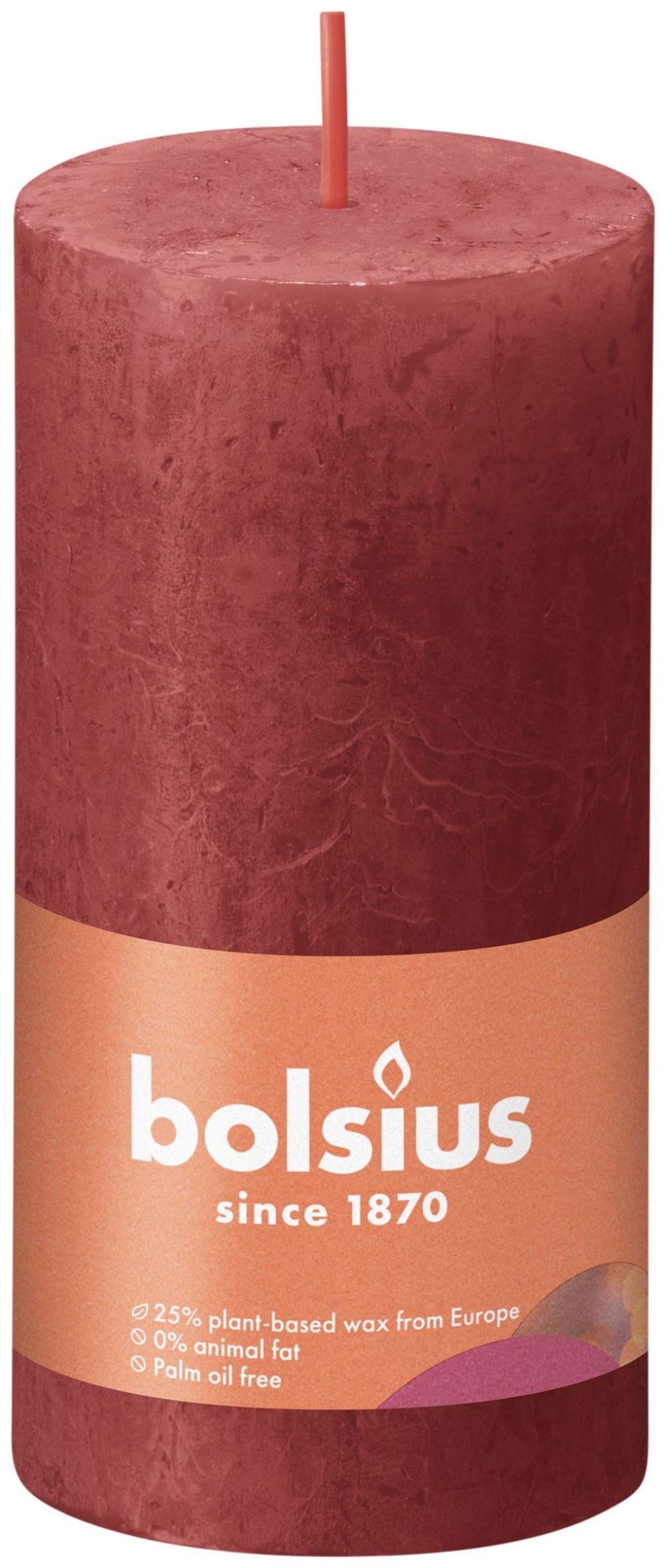 Bolsius rustic pillar candle 100 50 red