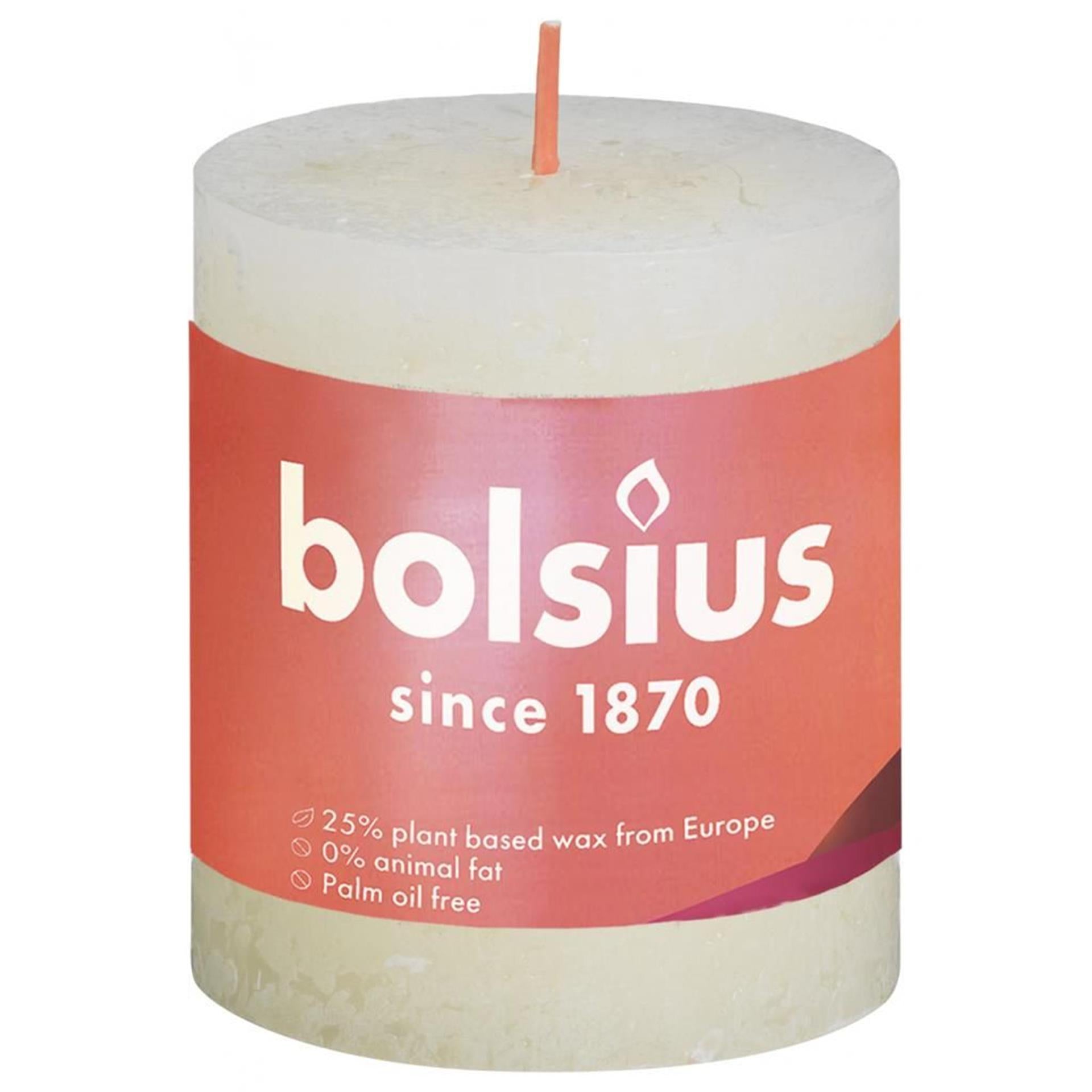 Bolsius rustic pillar candle 80 68 ivory