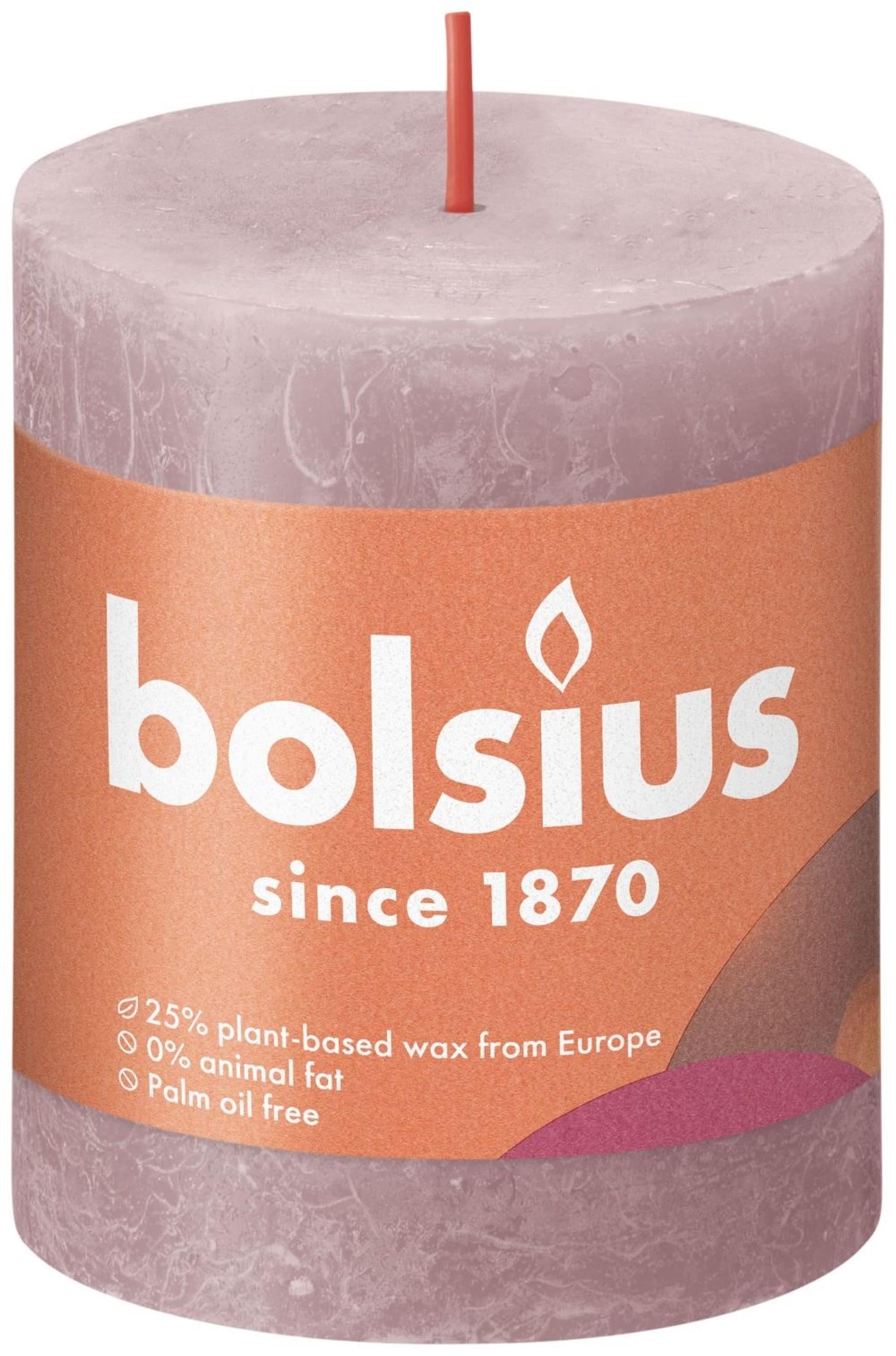 Bolsius rustic pillar candle 80 68 pink