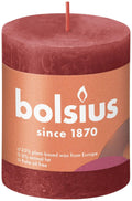 Bolsius rustic pillar candle 80 68 red