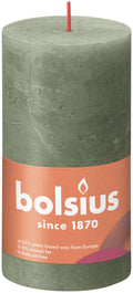 Bolsius rustic pillar candle 130 68 olive
