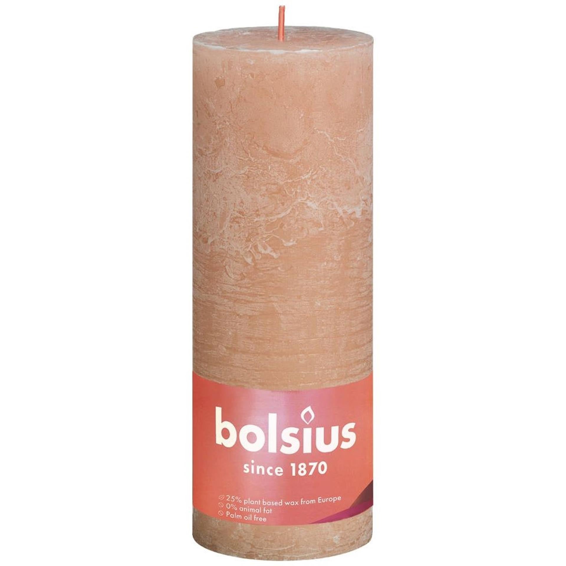Bolsius rustic pillar candle 190 68 pink