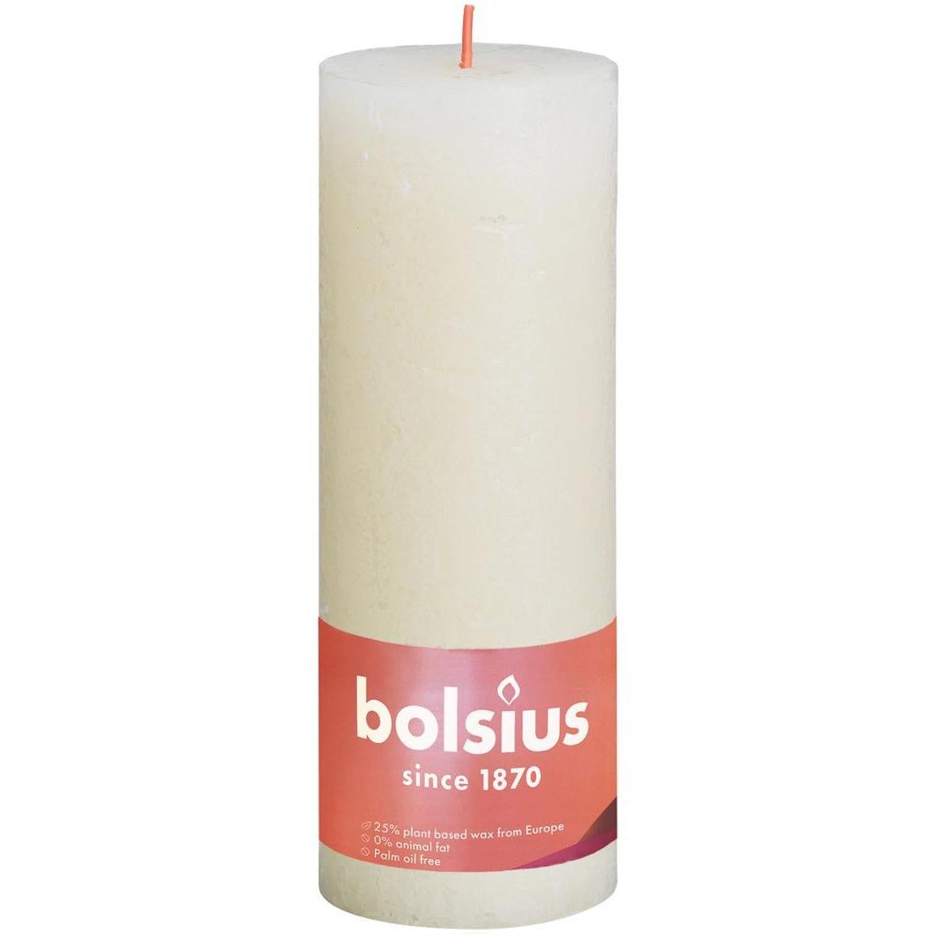 Bolsius rustic pillar candle 190 68 ivory