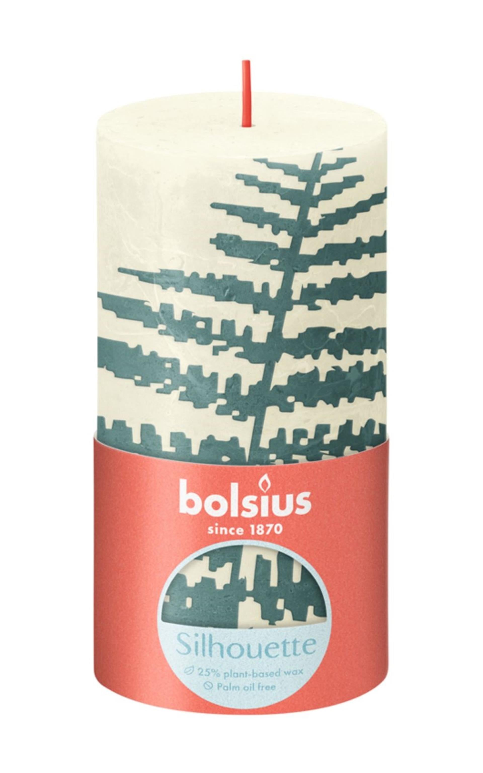 Bolsius rustic candle 130 68 leaf motif