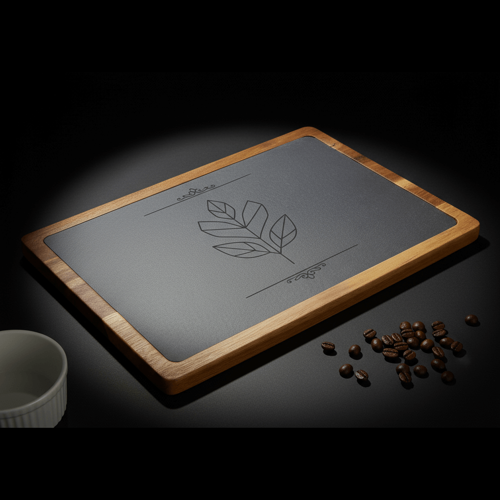 13x9 Acacia Wood & Slate Cutting Board – Handmade Charcuterie, Serving, and Engraving Board