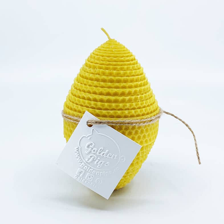 Natural bee wax handmade egg shape candle H14