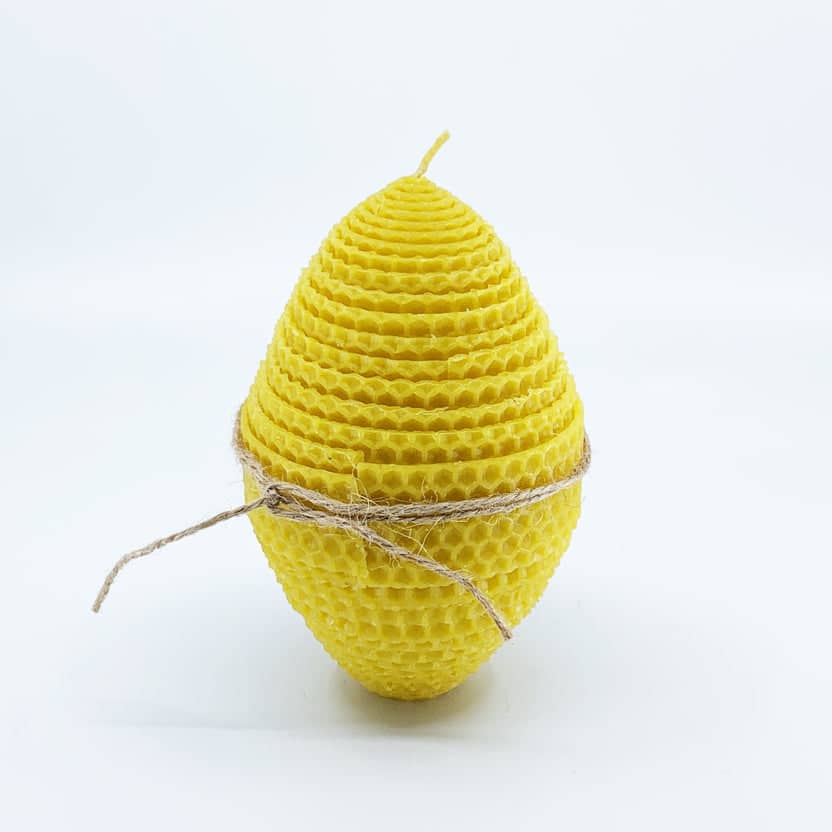 Natural bee wax handmade egg shape candle H14