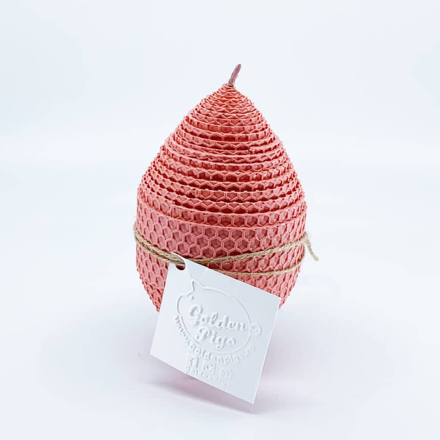 Natural bee wax handmade egg shape candle H14