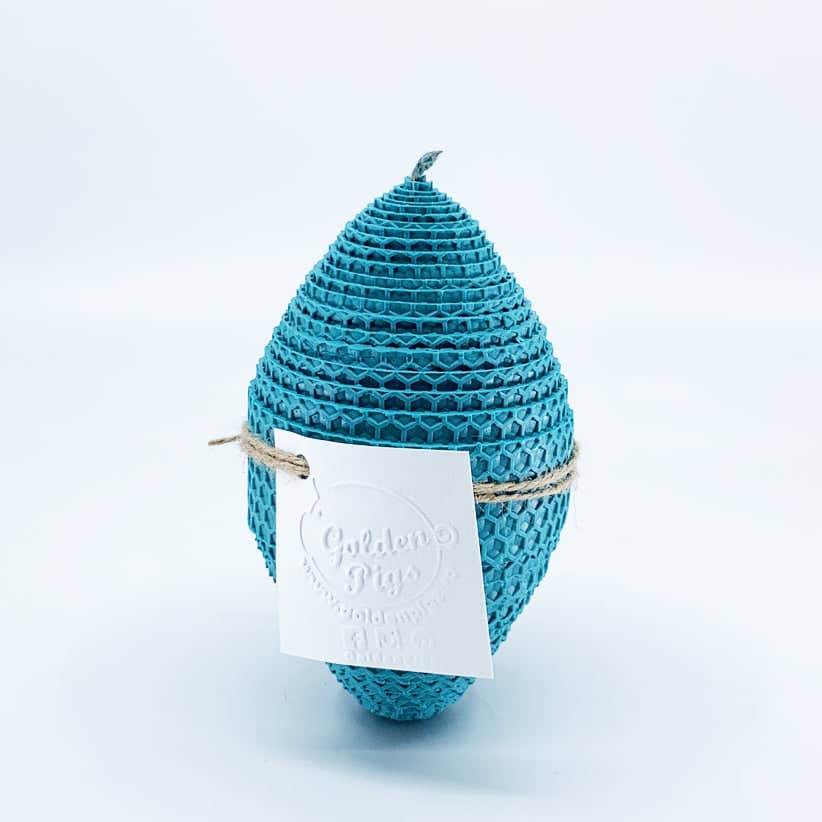 Natural bee wax handmade egg shape candle H14