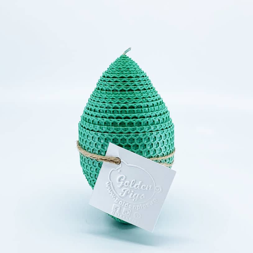 Natural bee wax handmade egg shape candle H14