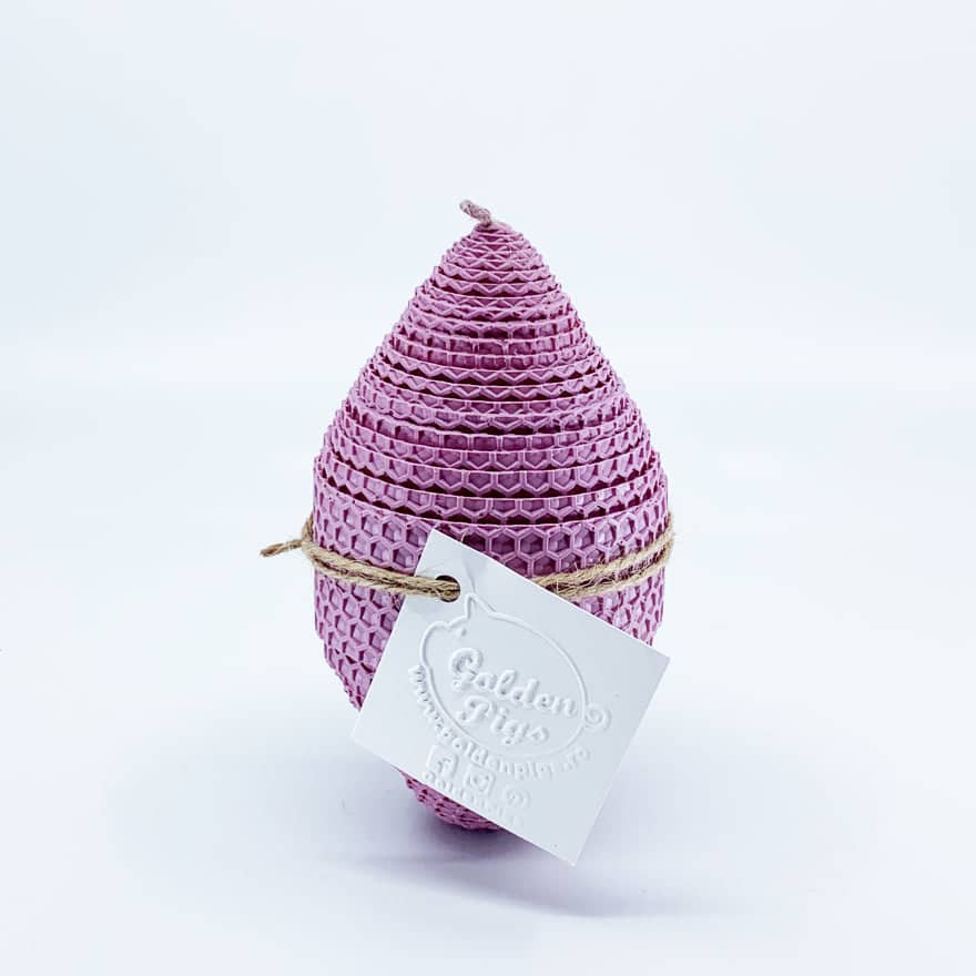 Natural bee wax handmade egg shape candle H14