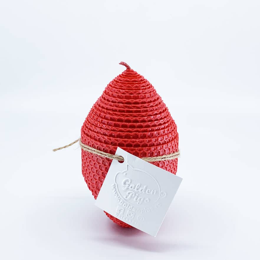 Natural bee wax handmade egg shape candle H14