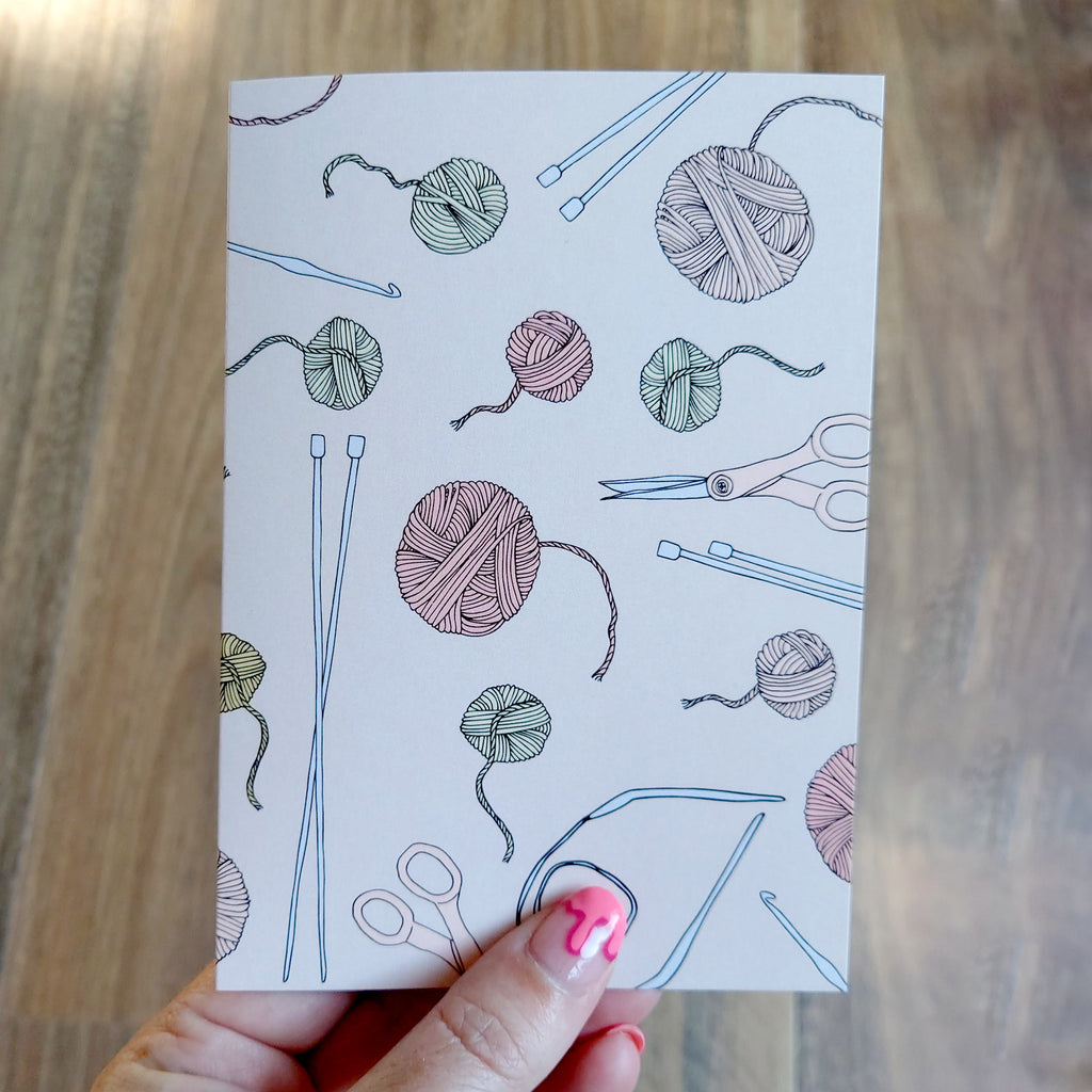 Knitting Greeting Card