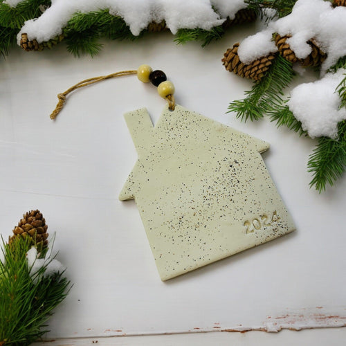 2025 New Home Christmas Ornament Handmade from Clay & Nova Scotia Beach Sand