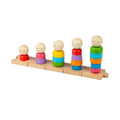 Bigjigs wooden rainbow family stacking toys, 25 pieces.
