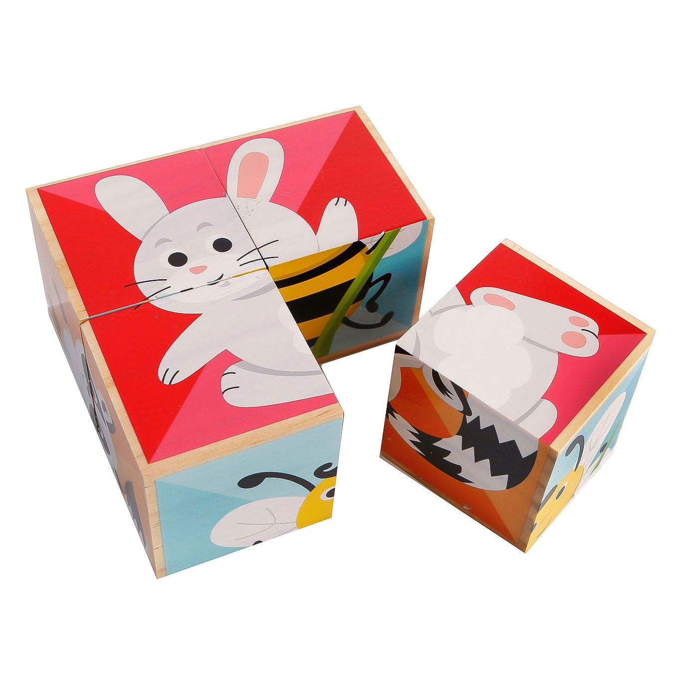 Toys Amsterdam wooden block puzzle animals FSC, 4 pcs.