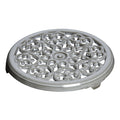 STAUB Serving 23 cm Round Cast Iron Trivet, Lily Decal, Graphite-Grey