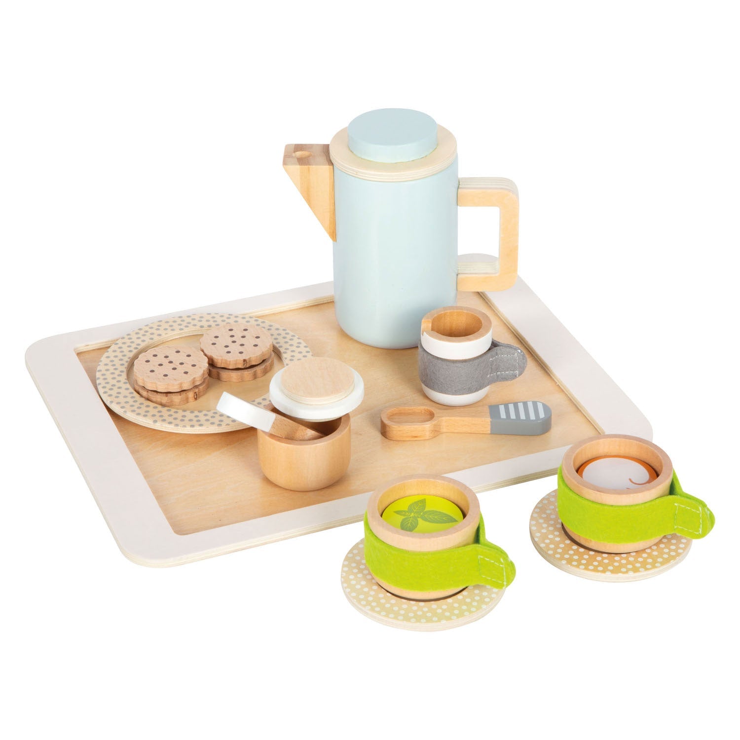 Small foot - wooden play kitchen coffee and tea set