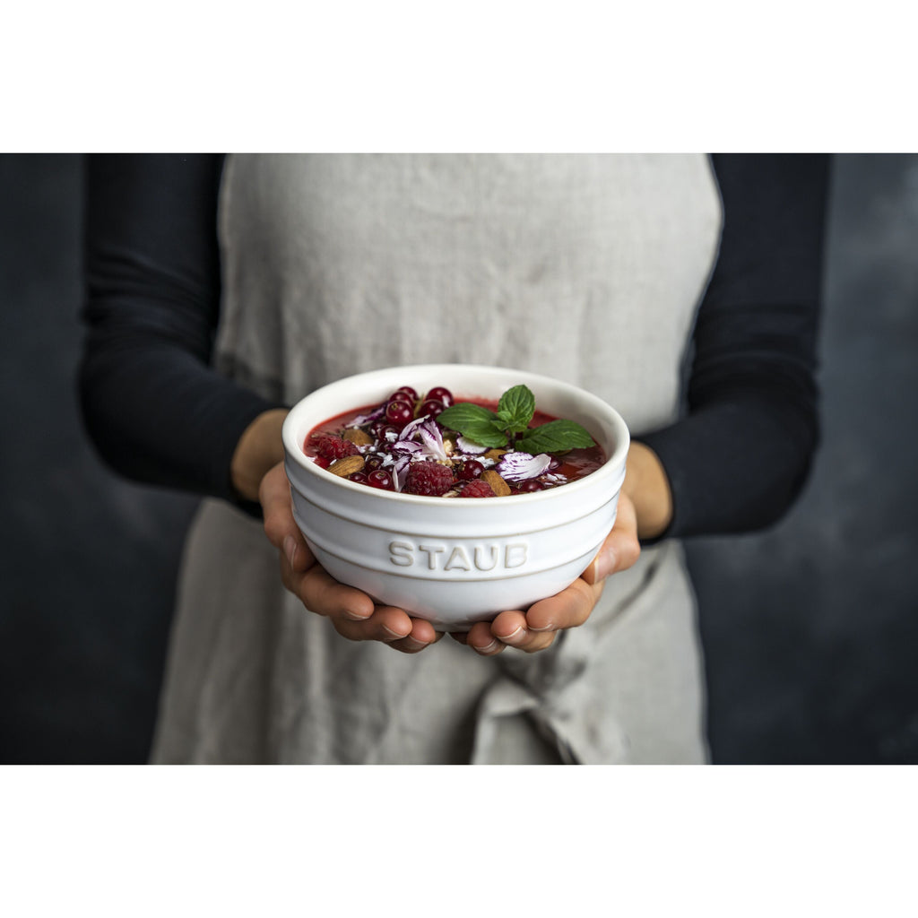 STAUB Ceramique 14 cm Ceramic Round Bowl, Pure-White