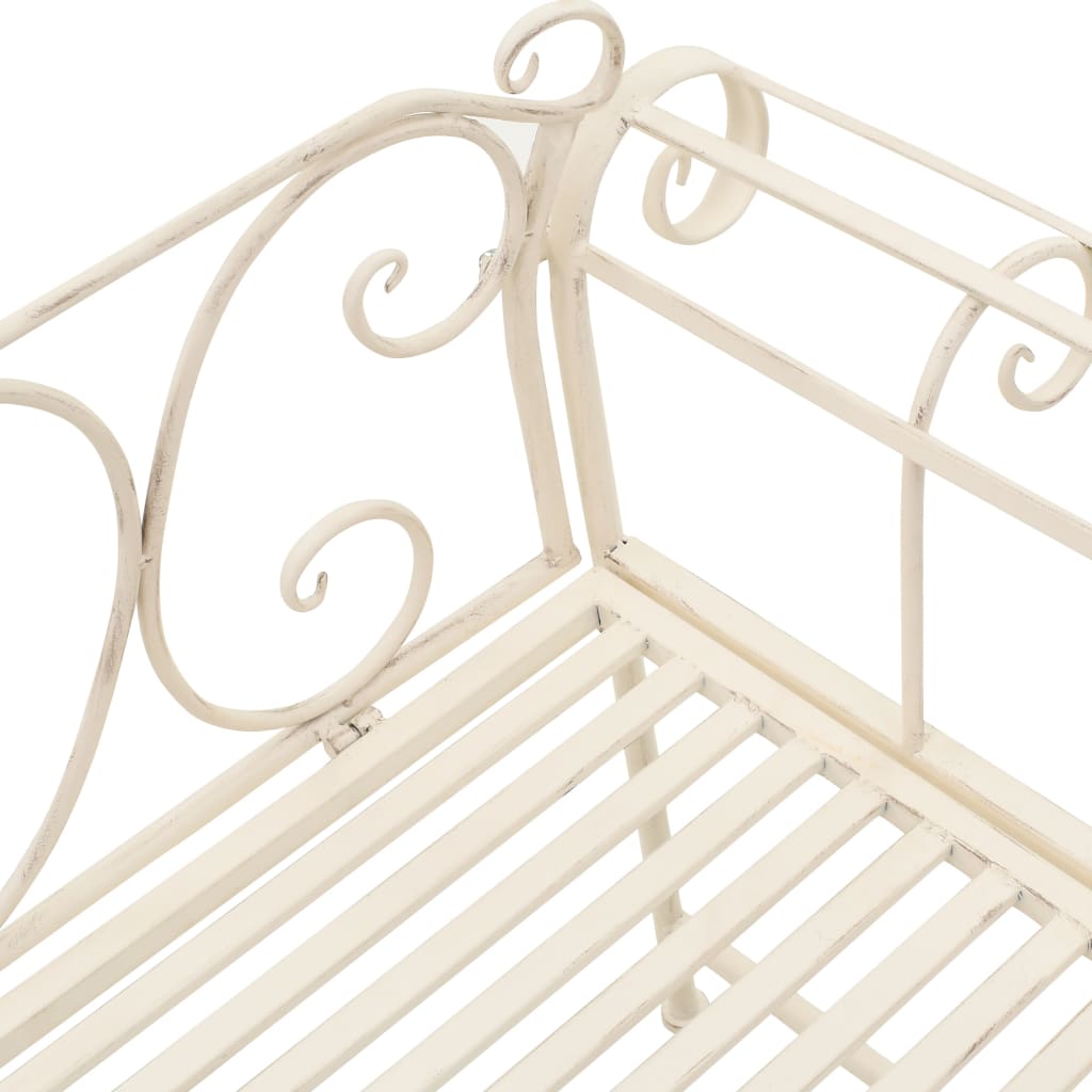 NNEVL Garden Bench 132 cm Metal Antique White