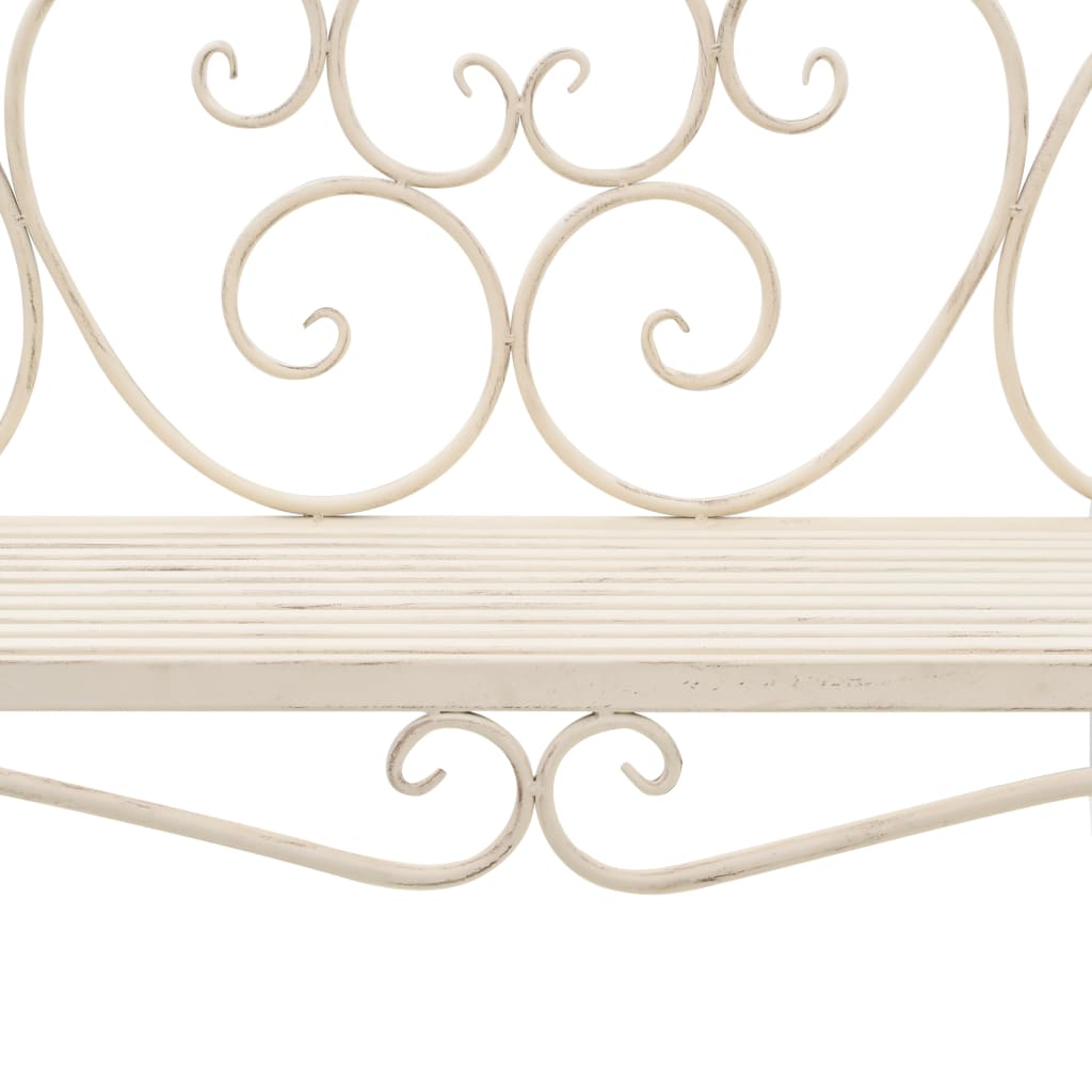NNEVL Garden Bench 132 cm Metal Antique White