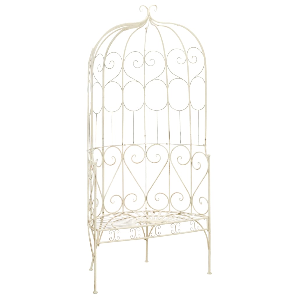 NNEVL Garden Bench 95 cm Iron Antique White