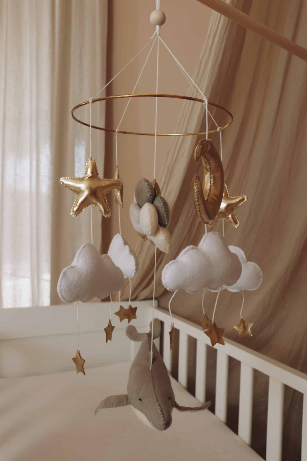 Handmade Whale & Balloons baby mobile
