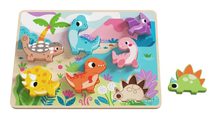 Wooden Dinosaur Chunky Puzzle Toy Set