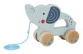 Wooden Pull Along Elephant Toy for Toddlers