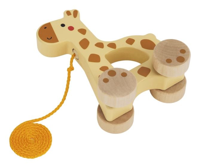 Wooden Pull Along Giraffe Toy for Toddlers