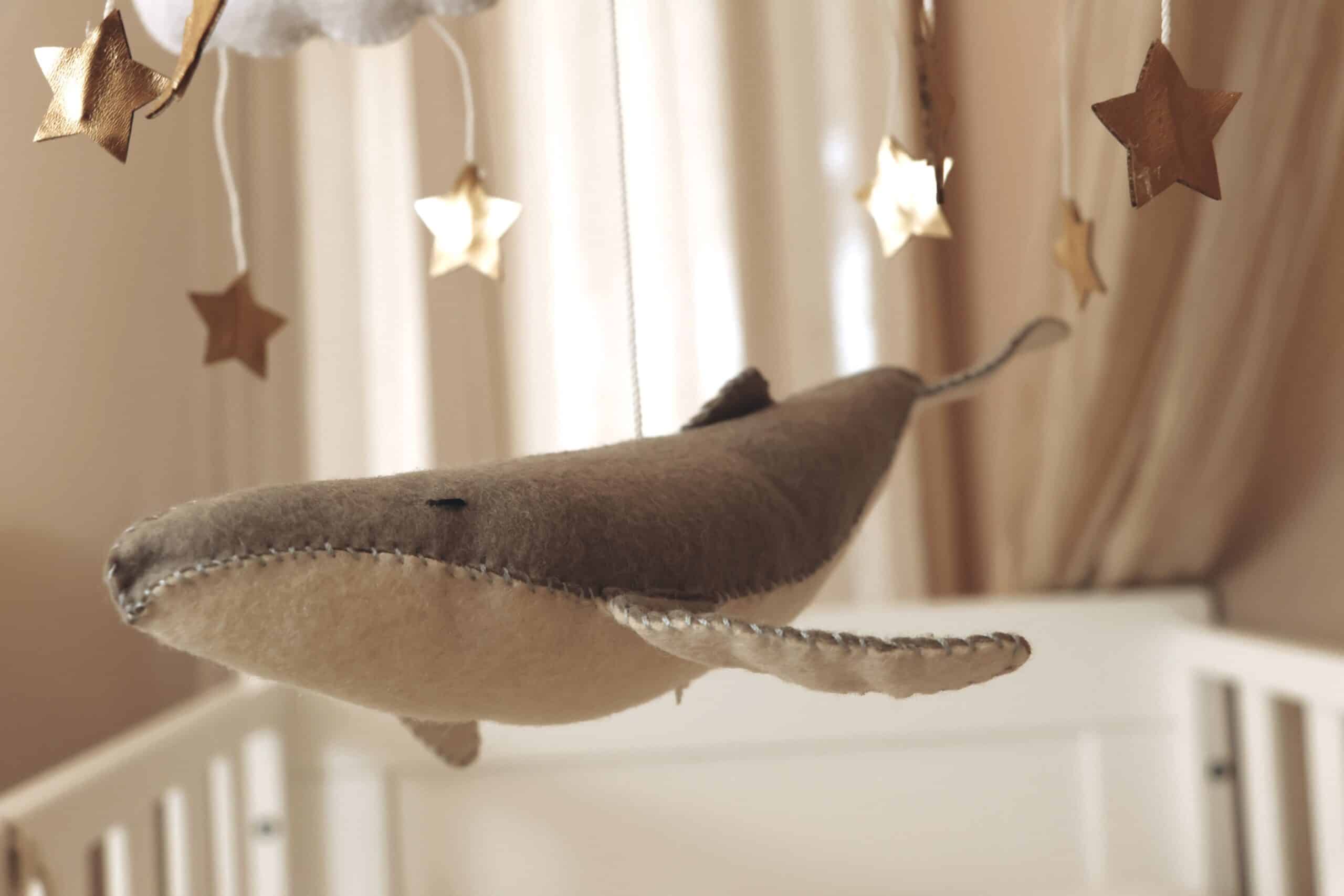 Handmade Whale & Balloons baby mobile