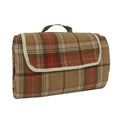 Burnt Orange Polyester Fleece Tartan Picnic Blanket