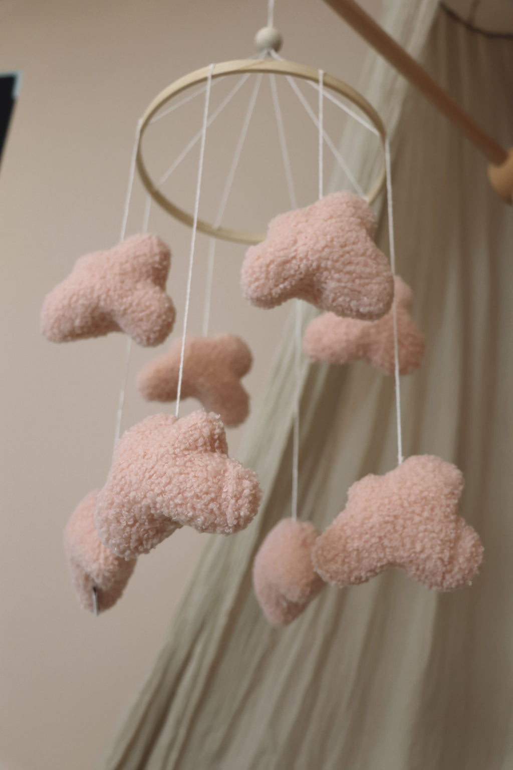 Handmade Boucle clouds pink