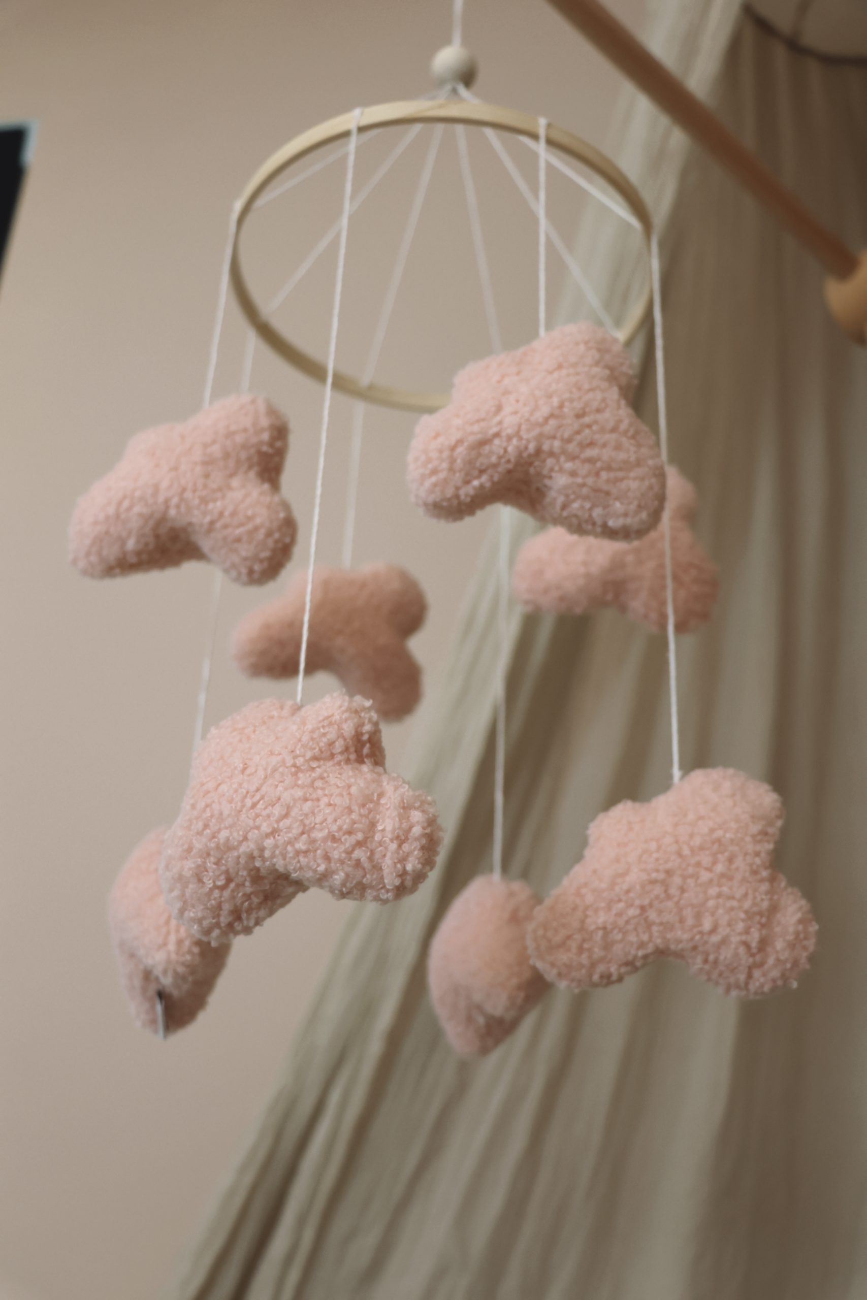 Handmade Boucle clouds pink
