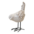 Glazed Ceramic Bird Ornament with Texture Detail