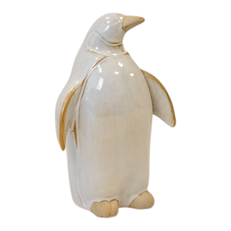 Large Stone Glazed Ceramic Penguin Ornament