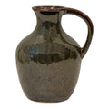 Green Ceramic Short Vase with Handle