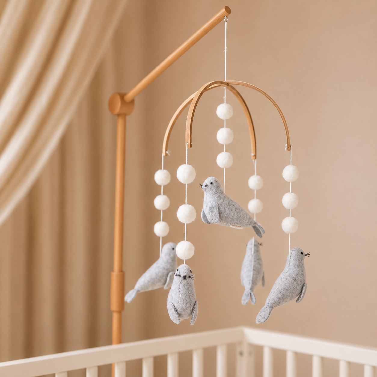 Handmade baby mobile seals