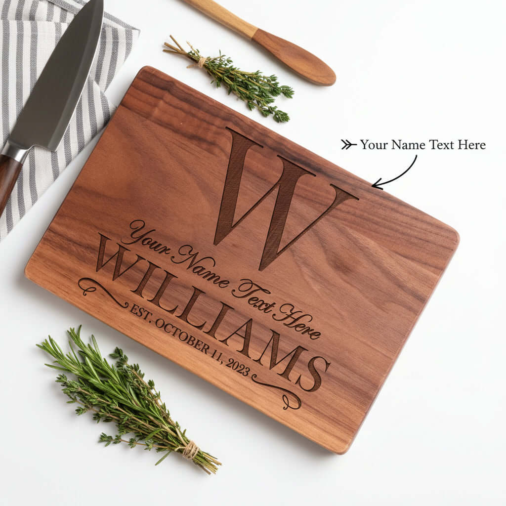Custom engraved bamboo cutting board Walnut Cutting Board