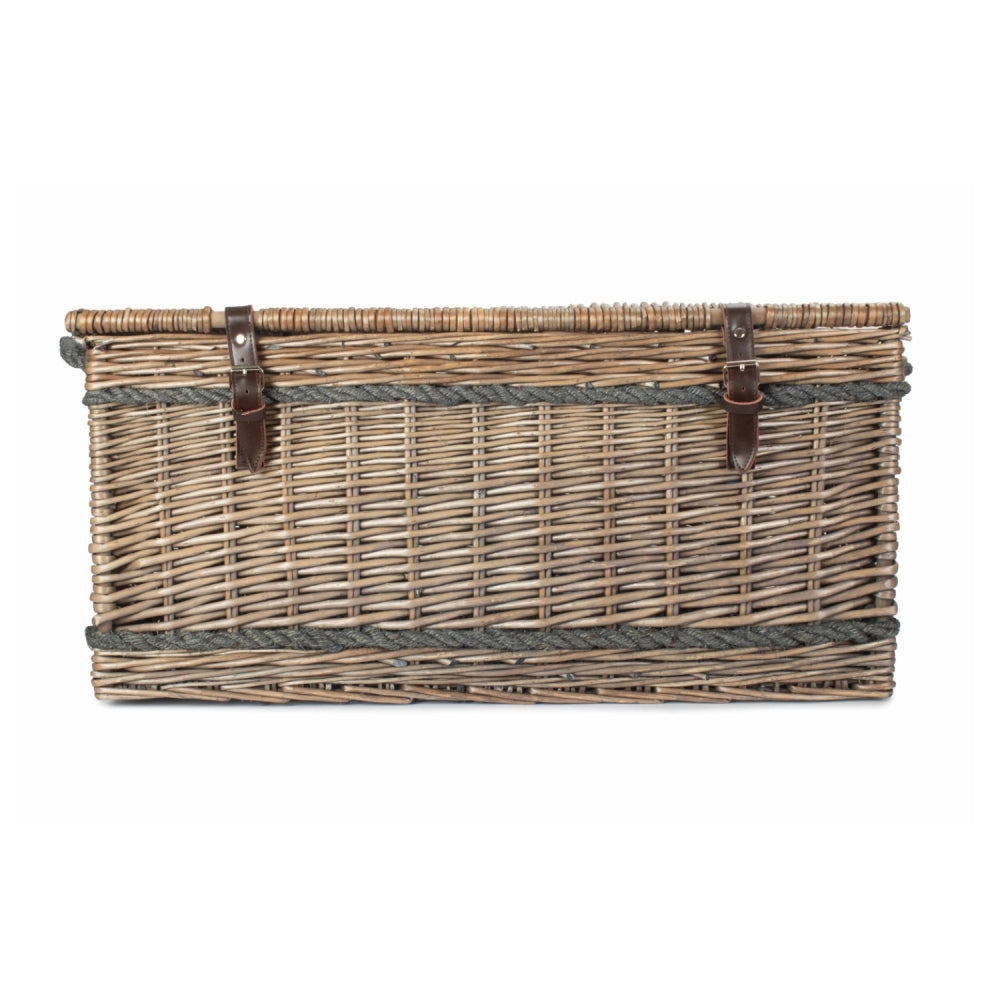 72cm Antique Wash Rope Handled Picnic Basket