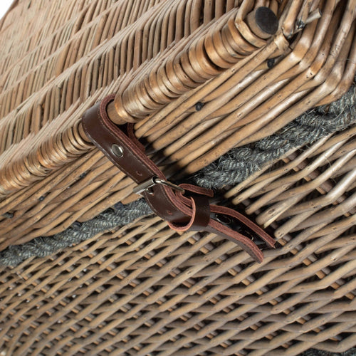 72cm Antique Wash Rope Handled Picnic Basket